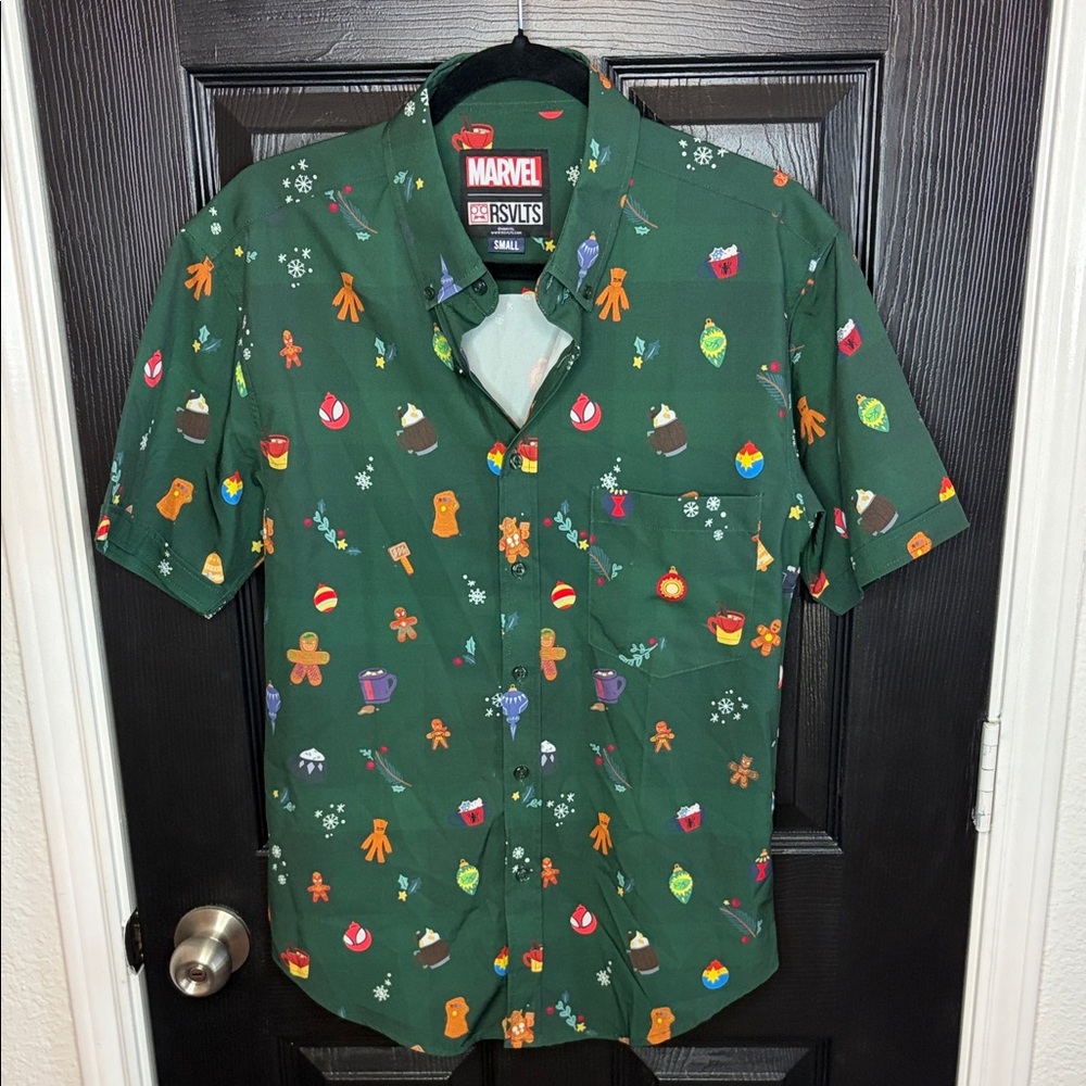 RSVLTS Marvel Holiday Icons Green Shirt